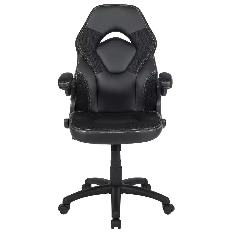 Chaise gaming Flash Furniture X10 de course de bureau ergonomique pour ordinateur PC, chaise pivotante réglable avec accoudoirs relevables