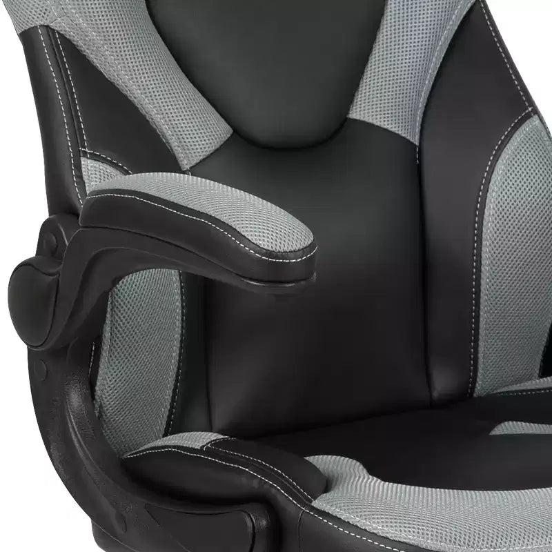 Chaise gaming Flash Furniture X10 de course de bureau ergonomique pour ordinateur PC, chaise pivotante réglable avec accoudoirs relevables