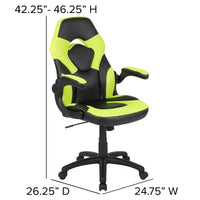 Fauteuil de bureau ergonomique pivotant réglable Flash Furniture X10 pour gamer avec accoudoirs relevables