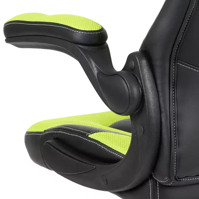 Chaise gaming Flash Furniture X10 de course de bureau ergonomique pour ordinateur PC, chaise pivotante réglable avec accoudoirs relevables