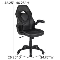 Fauteuil de bureau ergonomique pivotant réglable Flash Furniture X10 pour gamer avec accoudoirs relevables