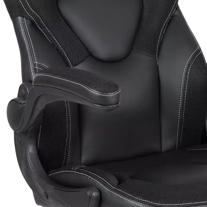 Chaise gaming Flash Furniture X10 de course de bureau ergonomique pour ordinateur PC, chaise pivotante réglable avec accoudoirs relevables