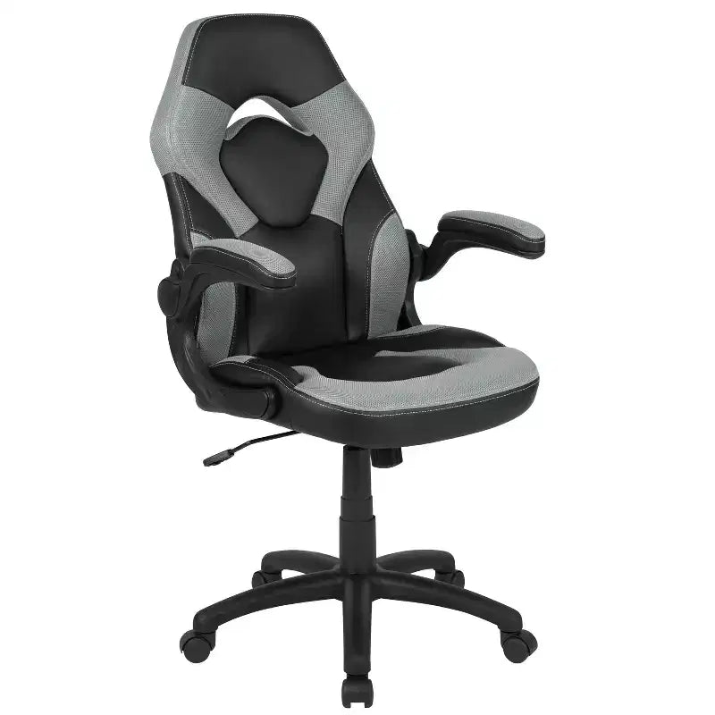 Chaise gaming Flash Furniture X10 de course de bureau ergonomique pour ordinateur PC, chaise pivotante réglable avec accoudoirs relevables