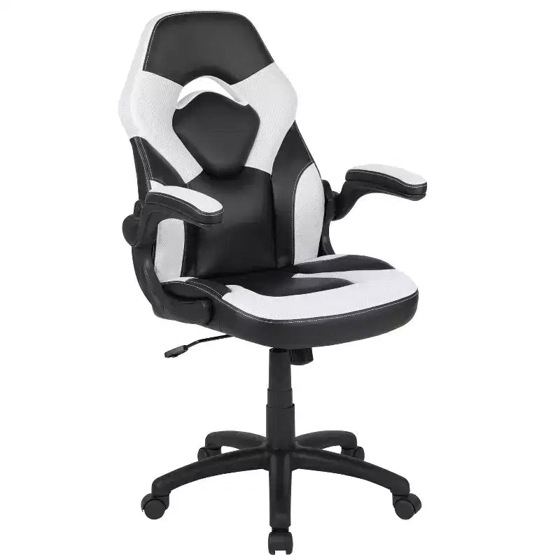 Chaise gaming Flash Furniture X10 de course de bureau ergonomique pour ordinateur PC, chaise pivotante réglable avec accoudoirs relevables