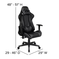 Chaise de jeu ergonomique Emma et Oliver Racing avec dossier entièrement inclinable en cuir synthétique rouge