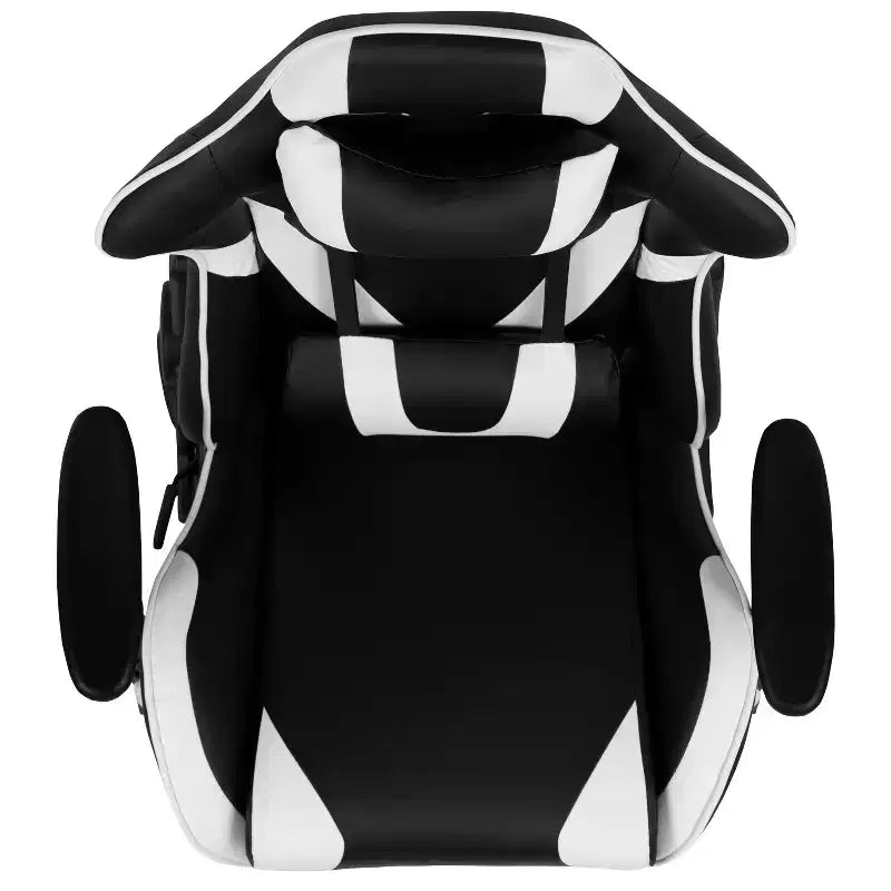 Chaise de jeu ergonomique Emma et Oliver Racing avec dossier entièrement inclinable en cuir synthétique rouge
