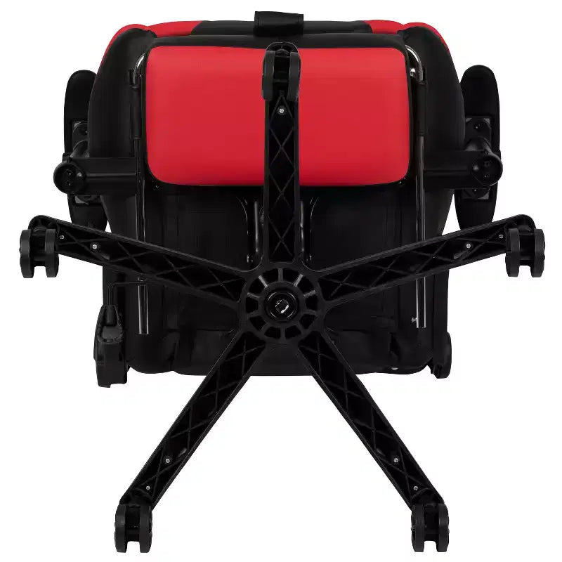 Chaise gaming ergonomique de course Emma and Oliver avec dossier inclinable, repose-pieds, en LeatherSoft rouge