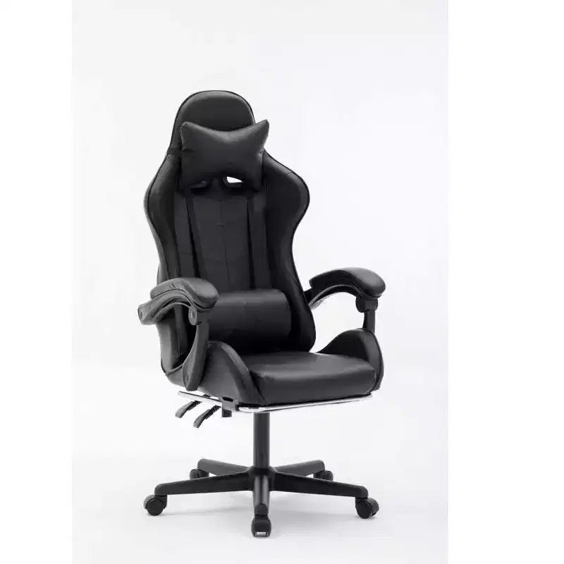 MPM Chaise de jeu ergonomique à hauteur réglable, chaise pivotante avec appui-tête et support lombaire, capacité de 250 lbs, pour travail, études et jeu