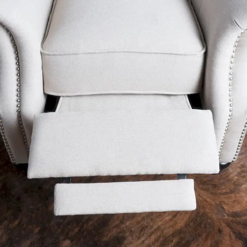 Walder Fauteuil inclinable en tissu capitonné à clous décoratifs par Christopher Knight Home