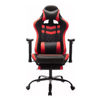 Chaise de jeu 24/7 Shop At Home Finn Racing avec oreiller et repose-jambes réglables