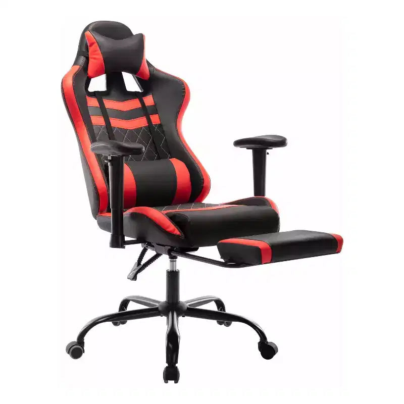 Chaise gaming de course 24/7 Shop At Home Finn avec coussin réglable et support de jambes
