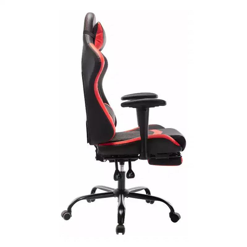 Chaise gaming de course 24/7 Shop At Home Finn avec coussin réglable et support de jambes