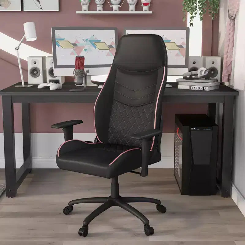 Chaise gaming 24/7 Shop At Home Ansar en similicuir à surpiqûres losange
