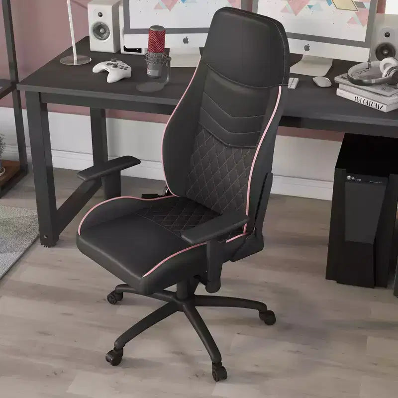 Chaise gaming 24/7 Shop At Home Ansar en similicuir à surpiqûres losange