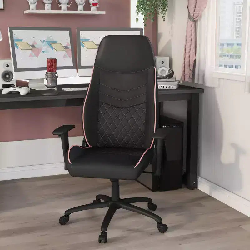 Chaise gaming 24/7 Shop At Home Ansar en similicuir à surpiqûres losange