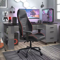 Chaise gaming 24/7 Shop At Home Ansar en similicuir à surpiqûres losange