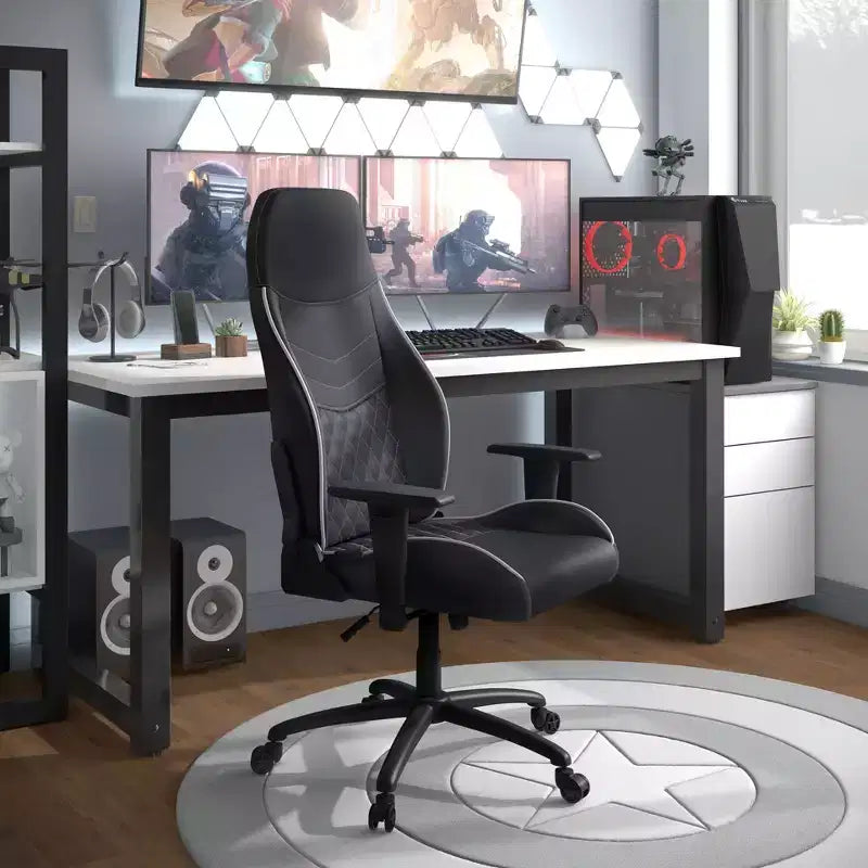 Chaise gaming 24/7 Shop At Home Ansar en similicuir à surpiqûres losange
