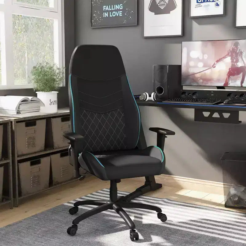 Chaise gaming 24/7 Shop At Home Ansar en similicuir à surpiqûres losange