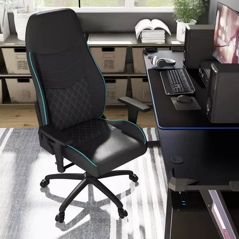 Chaise gaming 24/7 Shop At Home Ansar en similicuir à surpiqûres losange