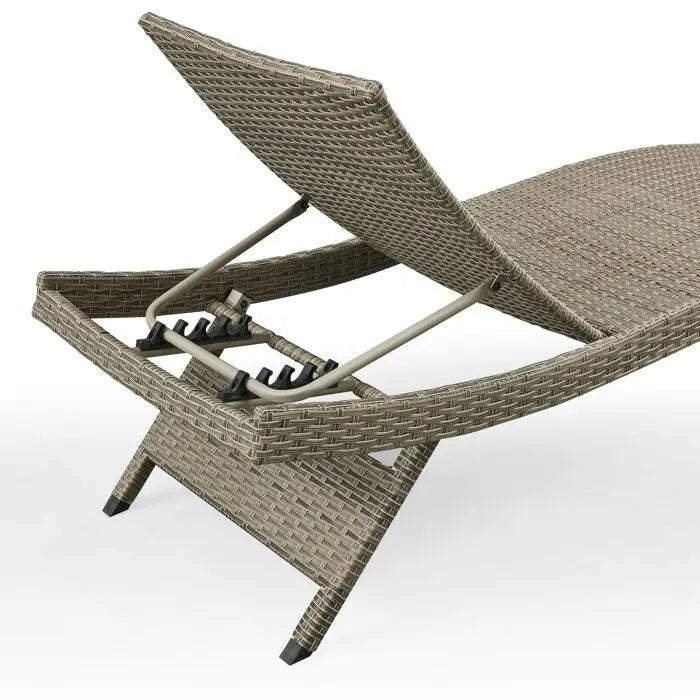 Chaise longue en osier toutes saisons - lot de 2