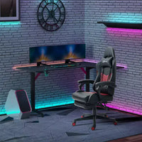 Vinsetto Chaise de jeu racing en cuir PU Diamond, chaise de bureau gamer à dossier haut, fauteuil inclinable pivotant avec repose-pieds, support lombaire, hauteur réglable