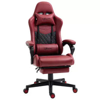 Vinsetto Chaise de jeu racing en cuir PU Diamond, chaise de bureau gamer à dossier haut, fauteuil inclinable pivotant avec repose-pieds, support lombaire, hauteur réglable