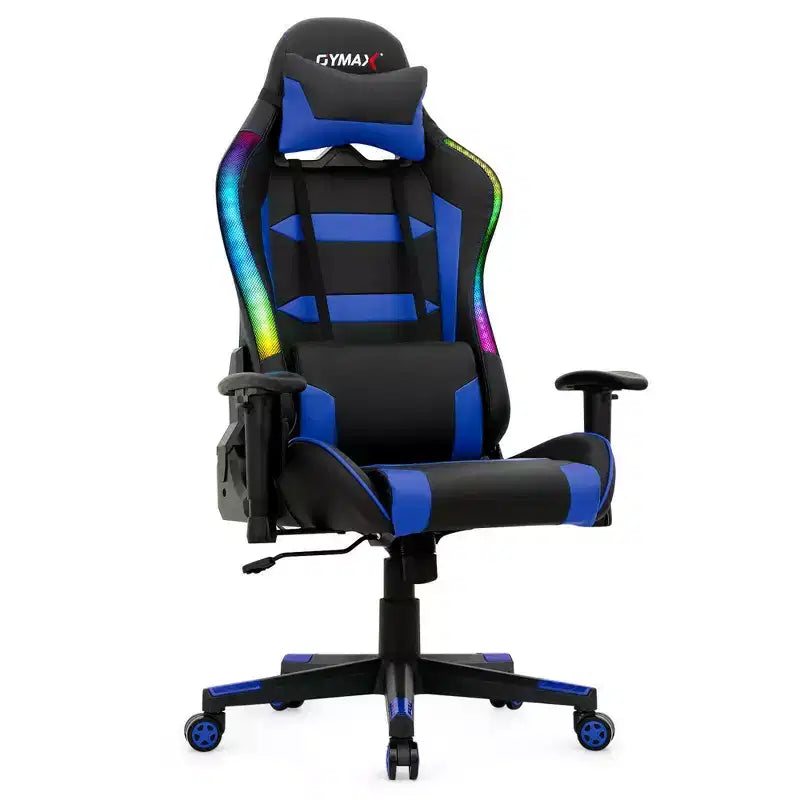 Chaise gaming Costway pivotante réglable pour ordinateur avec lumières LED et télécommande