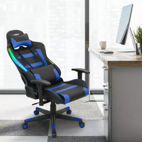 Chaise gaming Costway pivotante réglable pour ordinateur avec lumières LED et télécommande