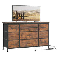 Commode de chambre avec 10 grands tiroirs pour meuble TV long 55 - 55 pouces