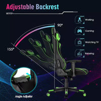 Chaise de jeu Costway pivotante réglable avec lumières LED dynamiques