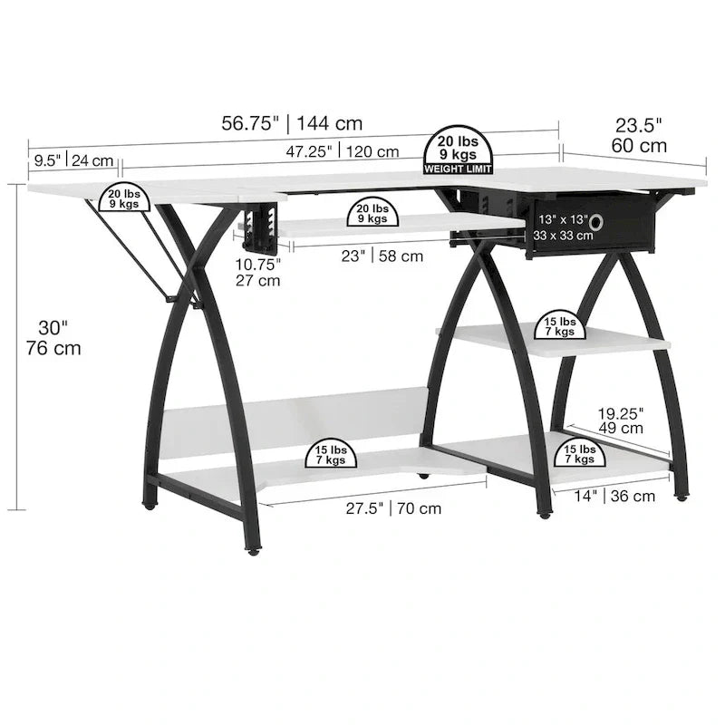 Comet Plus Table de couture avec ou sans grilles sur le dessus pour la coupe