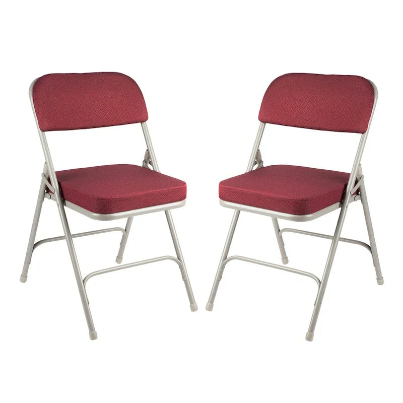 Hampden Furnishings Bernadine Collection Chaise pliante rembourrée de luxe en tissu, lot de 2