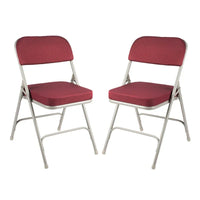 Hampden Furnishings Bernadine Collection Chaise pliante rembourrée de luxe en tissu, lot de 2