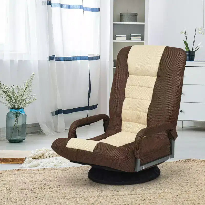 Chaise gaming de sol pivotante à 360° Costway avec dossier pliable et réglable