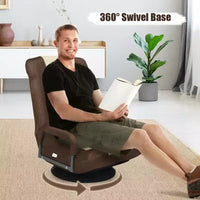 Chaise gaming de sol pivotante à 360° Costway avec dossier pliable et réglable