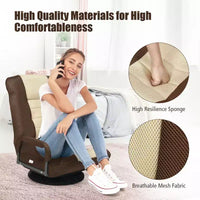 Chaise gaming de sol pivotante à 360° Costway avec dossier pliable et réglable