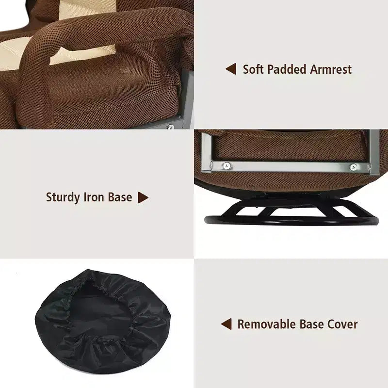 Chaise gaming de sol pivotante à 360° Costway avec dossier pliable et réglable