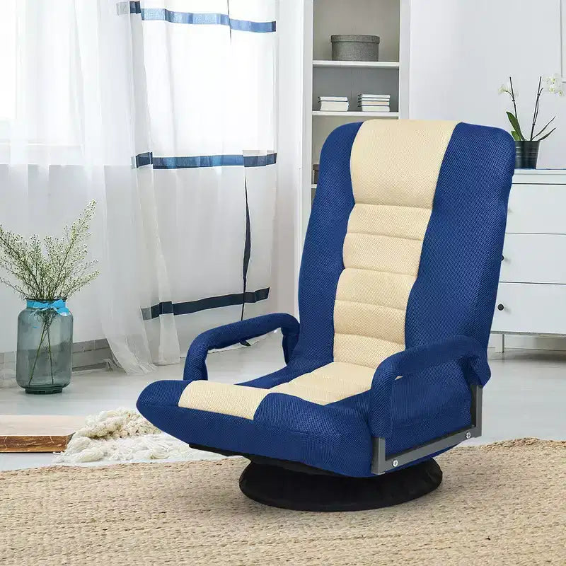 Chaise gaming de sol pivotante à 360° Costway avec dossier pliable et réglable