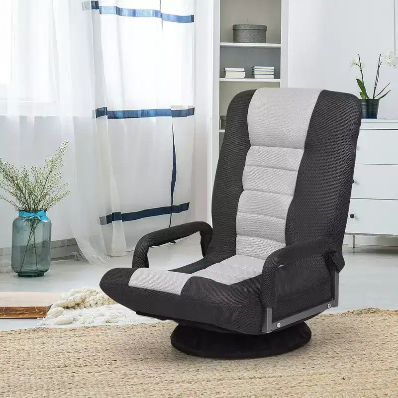 Chaise gaming de sol pivotante à 360° Costway avec dossier pliable et réglable