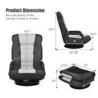 Chaise gaming de sol pivotante à 360° Costway avec dossier pliable et réglable