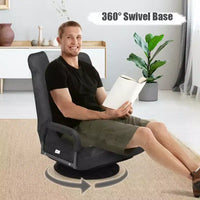 Chaise gaming de sol pivotante à 360° Costway avec dossier pliable et réglable