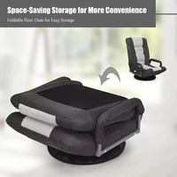 Chaise gaming de sol pivotante à 360° Costway avec dossier pliable et réglable
