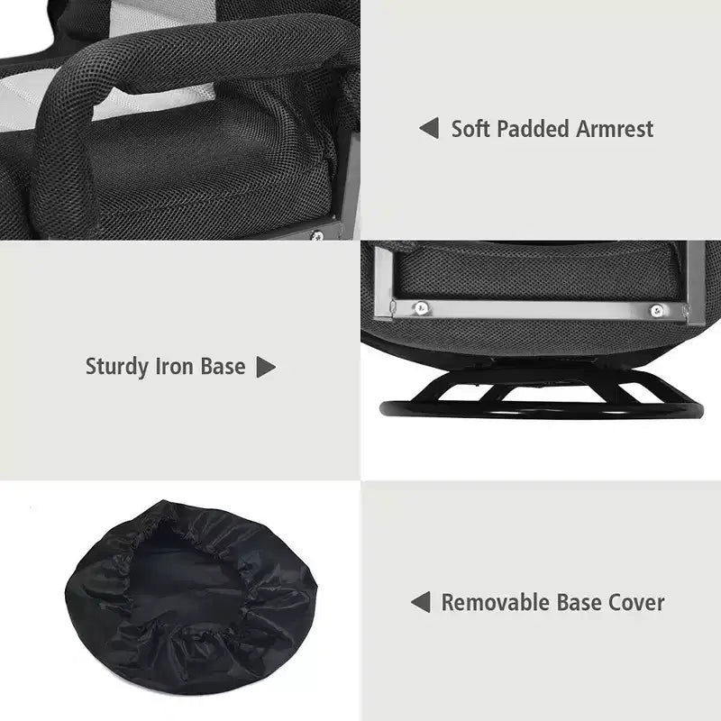 Chaise gaming de sol pivotante à 360° Costway avec dossier pliable et réglable