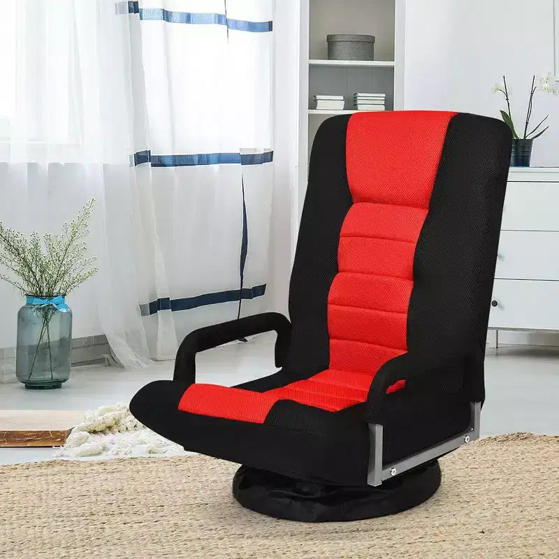 Chaise gaming de sol pivotante à 360° Costway avec dossier pliable et réglable