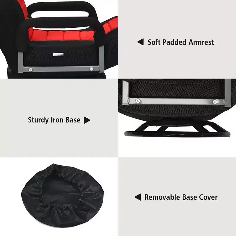 Chaise gaming de sol pivotante à 360° Costway avec dossier pliable et réglable