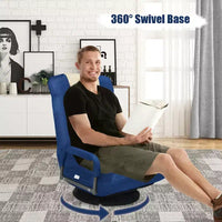 Chaise gaming de sol pivotante à 360° Costway avec dossier pliable et réglable