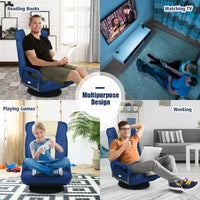 Chaise gaming de sol pivotante à 360° Costway avec dossier pliable et réglable