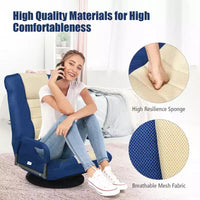 Chaise gaming de sol pivotante à 360° Costway avec dossier pliable et réglable