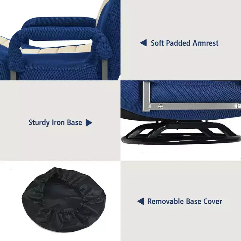 Chaise gaming de sol pivotante à 360° Costway avec dossier pliable et réglable
