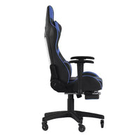 Chaise de jeu Flash Furniture X30 Chaise d'ordinateur de course avec dossier inclinable, repose-pieds coulissant et roulettes transparentes